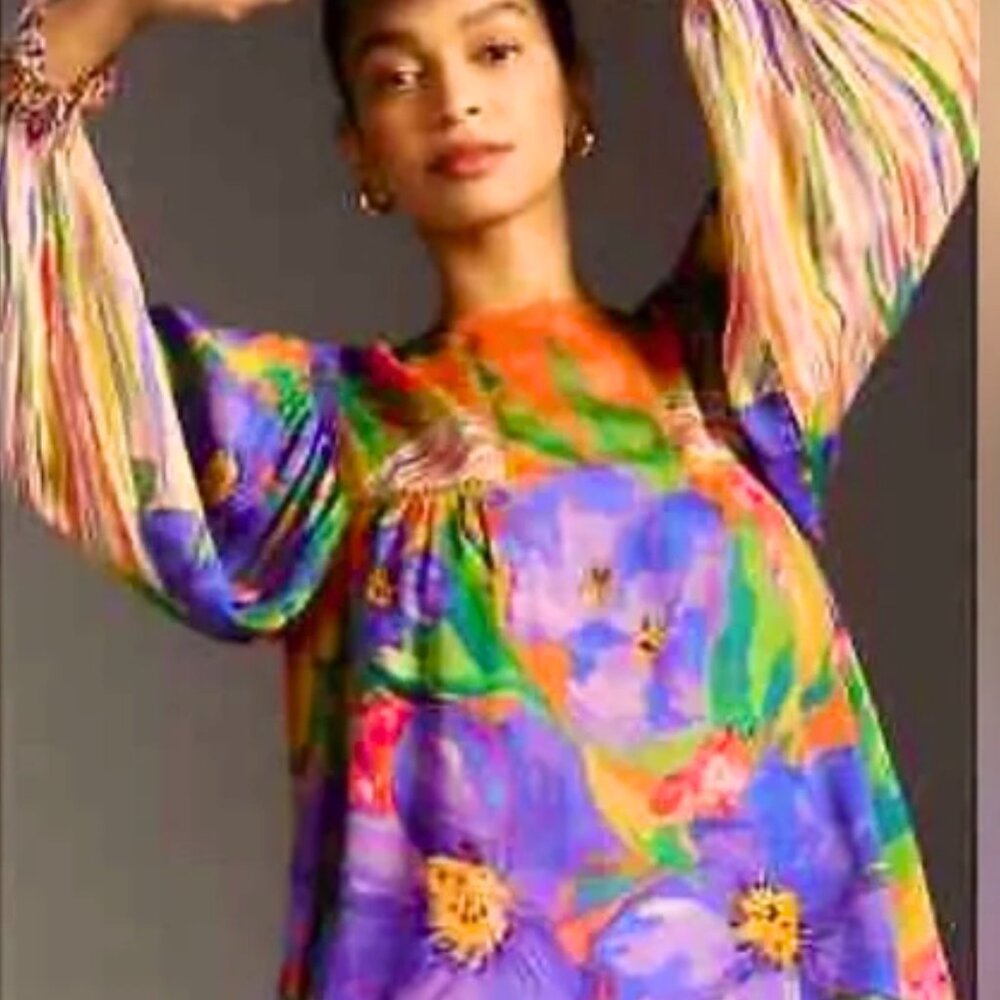 NWT Anthropologie Bl^nk Miranda Peasant Blouse